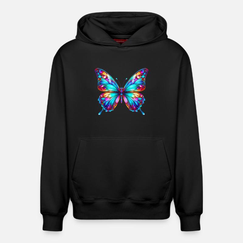 Papillon - Sweat à capuche unisexe décontracté en coton biologique – de SPREAD - noir