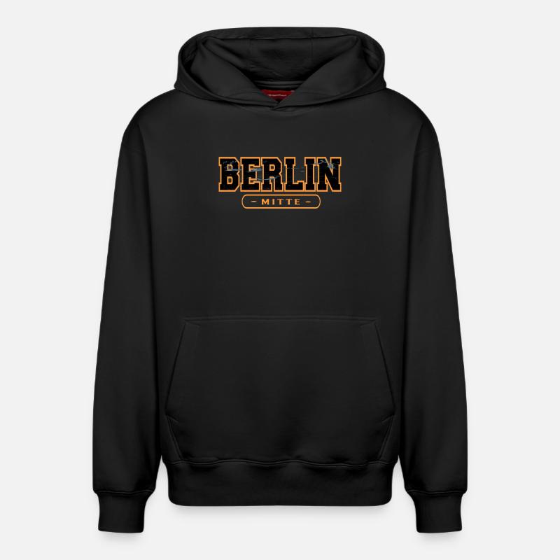 Résumé de Berlin Mitte - Sweat à capuche unisexe décontracté en coton biologique – de SPREAD - noir