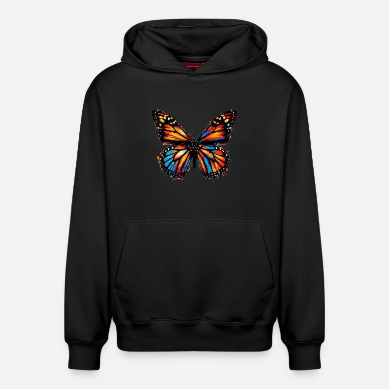 Papillon - Sweat à capuche unisexe décontracté en coton biologique – de SPREAD - noir