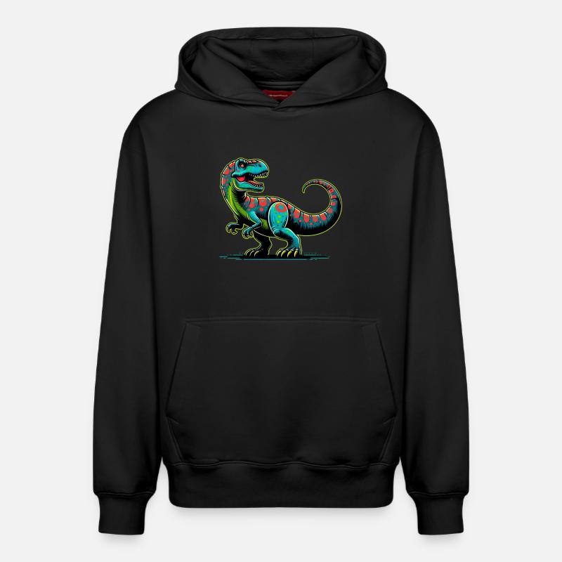 Dinosaure - Sweat à capuche unisexe décontracté en coton biologique – de SPREAD - noir