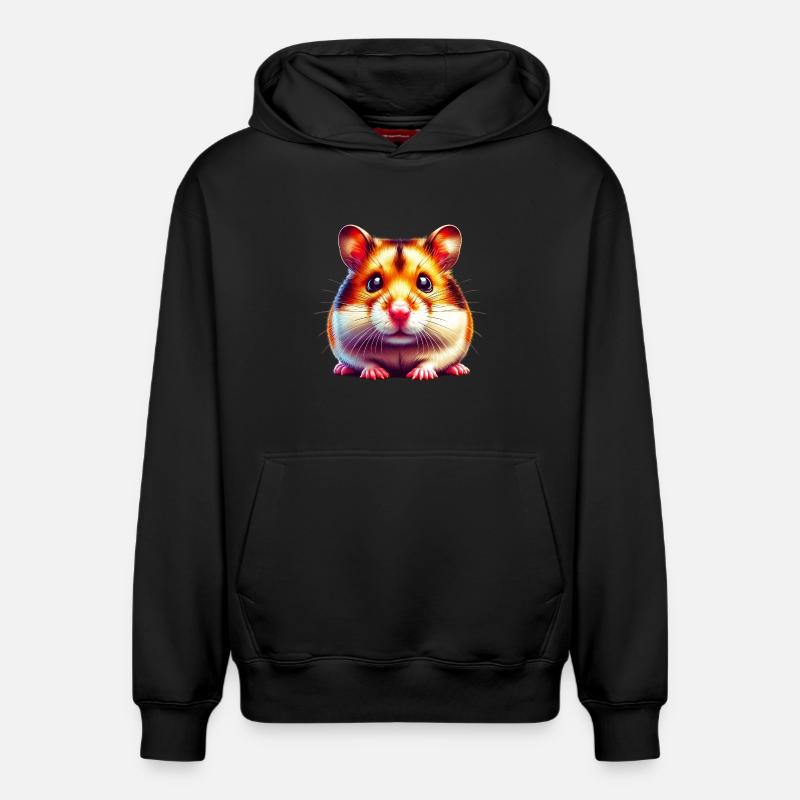 Hamster - Sweat à capuche unisexe décontracté en coton biologique – de SPREAD - noir