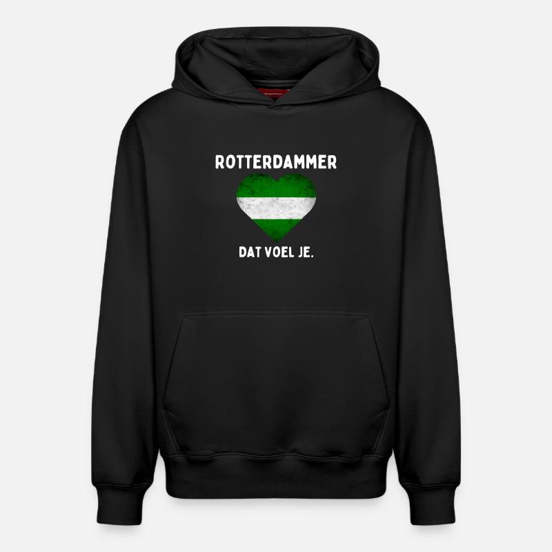 Rotterdammer - Sweat à capuche unisexe décontracté en coton biologique – de SPREAD - noir