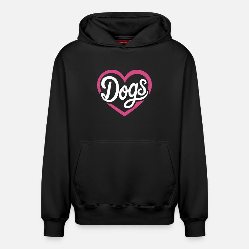 Chiens d’amour - Sweat à capuche unisexe décontracté en coton biologique – de SPREAD - noir