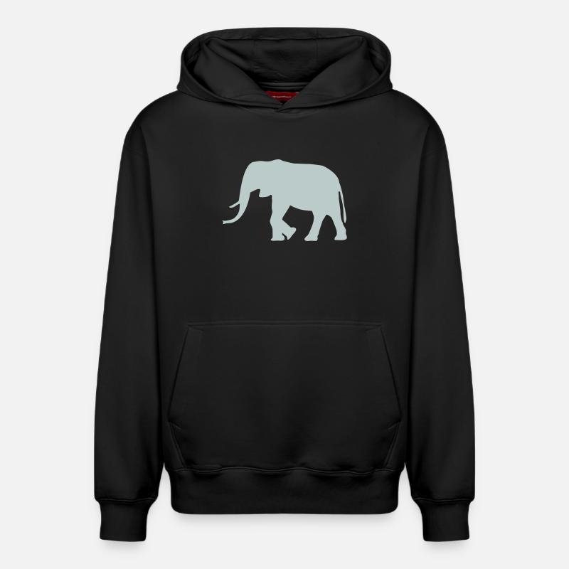 Éléphant - Sweat à capuche unisexe décontracté en coton biologique – de SPREAD - noir