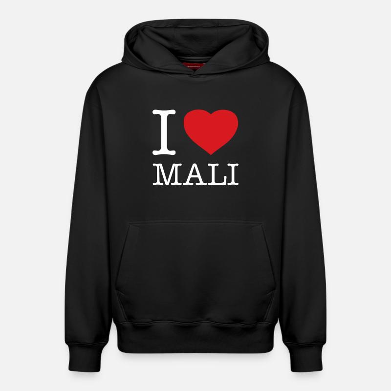 J’ADORE MALI - Sweat à capuche unisexe décontracté en coton biologique – de SPREAD - noir