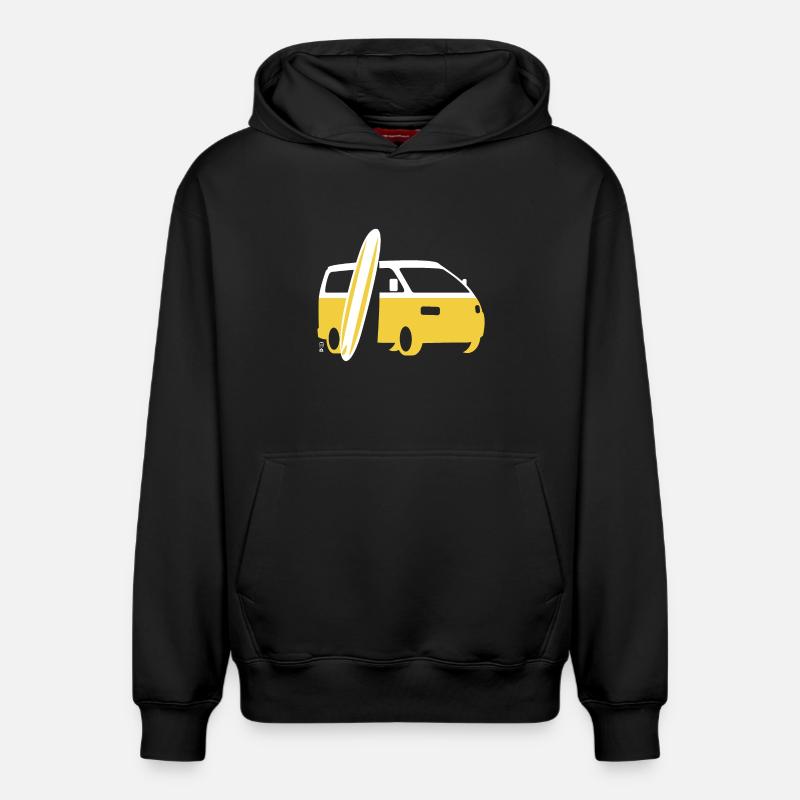 Vanlife & Surf - Sweat à capuche unisexe décontracté en coton biologique – de SPREAD - noir
