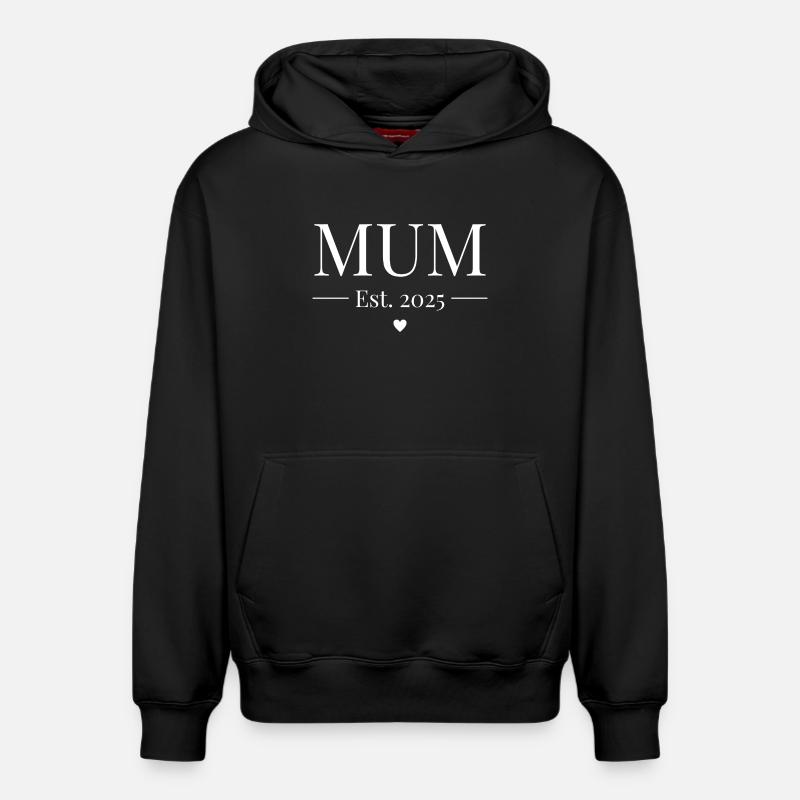 Maman établie 2025 - Sweat à capuche unisexe décontracté en coton biologique – de SPREAD - noir