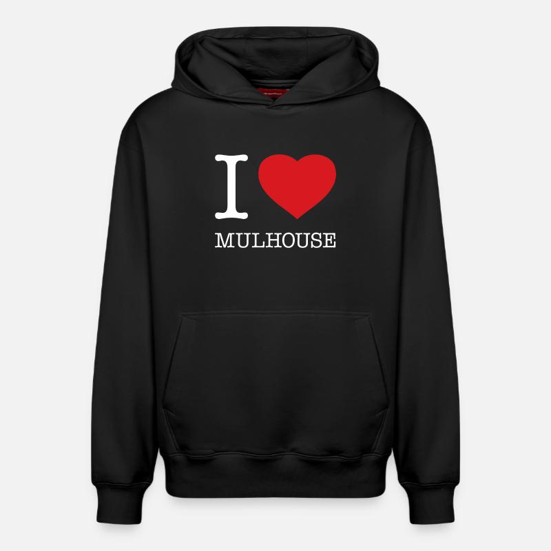 J’ADORE MULHOUSE - Sweat à capuche unisexe décontracté en coton biologique – de SPREAD - noir