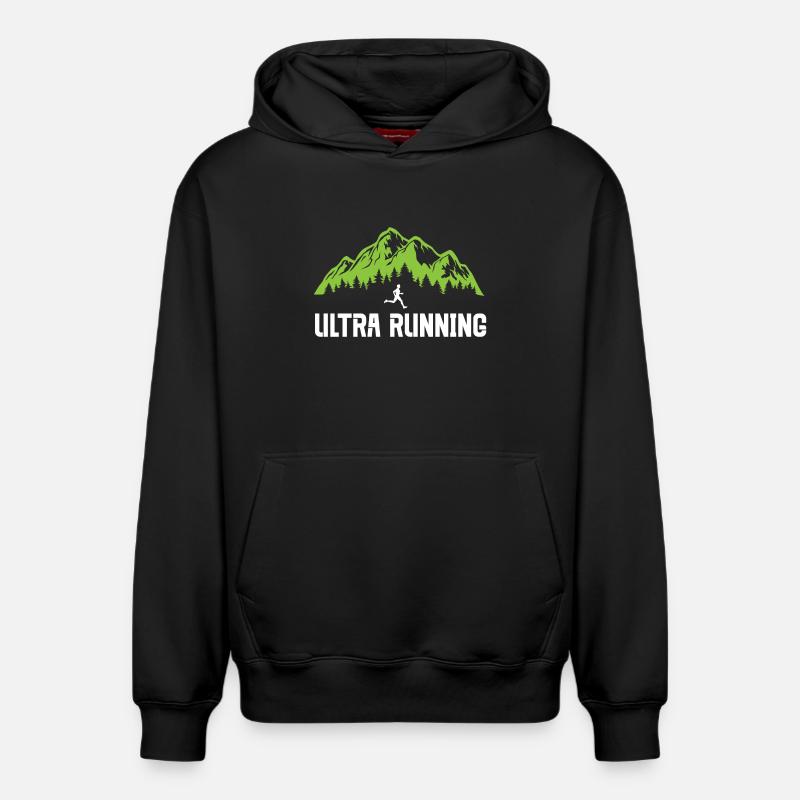 Ultra course à pied - Sweat à capuche unisexe décontracté en coton biologique – de SPREAD - noir
