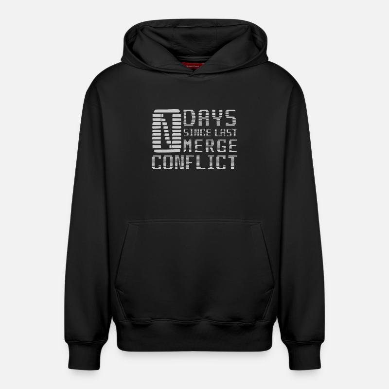 Merge Conflict Software Developer Entwickler geek - Relaxed Unisex Organic Hoodie – von SPREAD - Schwarz