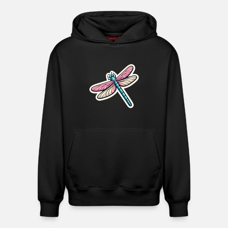 Libellule au pastel - Sweat à capuche unisexe décontracté en coton biologique – de SPREAD - noir