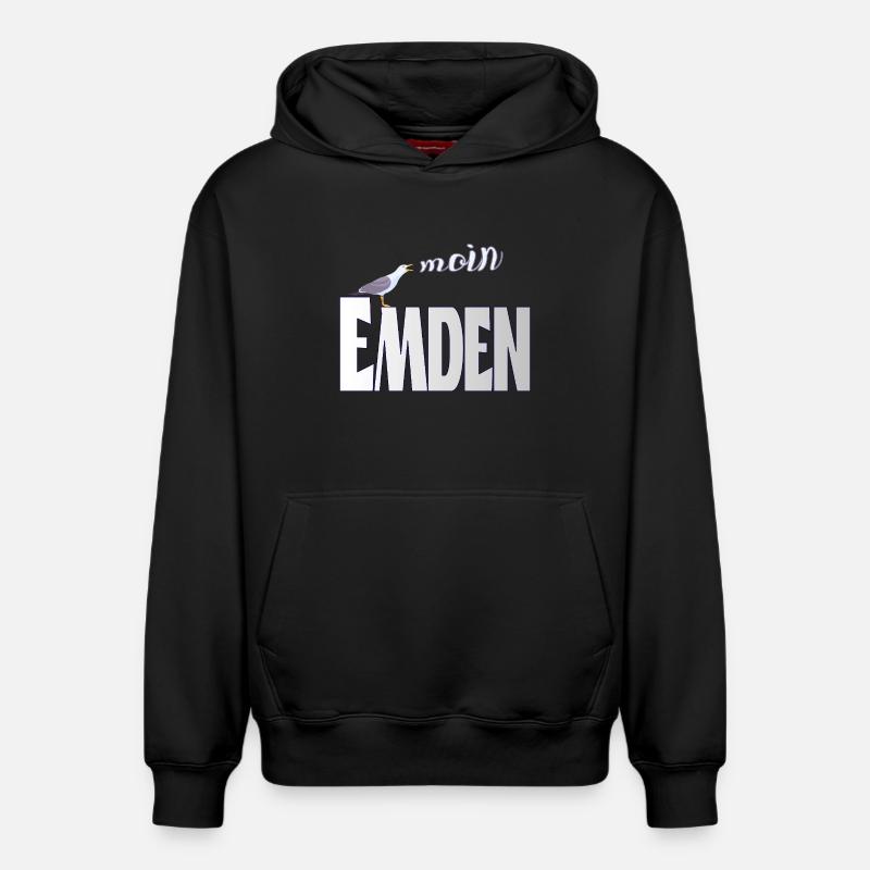 Emden Möwe & Moin Design - Relaxed Unisex Organic Hoodie – von SPREAD - Schwarz