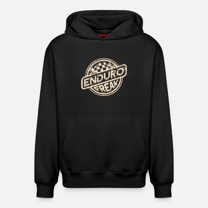 Monstre d’enduro | Design rétro - Sweat à capuche unisexe décontracté en coton biologique – de SPREAD - noir