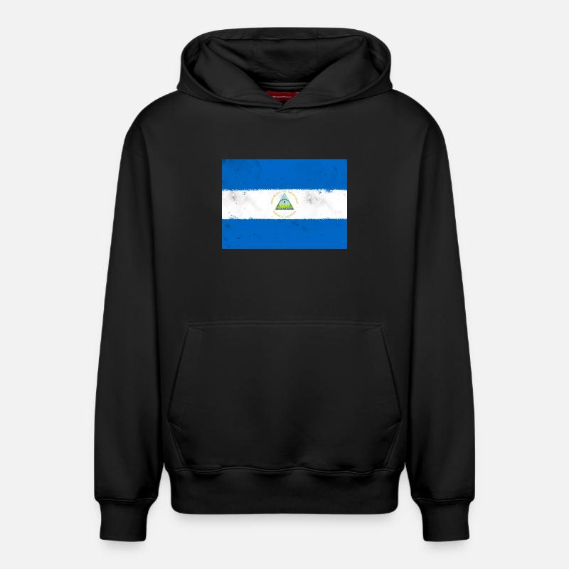 Drapeau du Nicaragua - Sweat à capuche unisexe décontracté en coton biologique – de SPREAD - noir