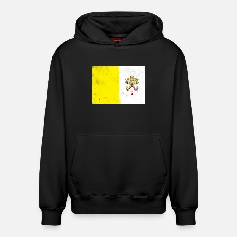 Drapeau du Vatican - Sweat à capuche unisexe décontracté en coton biologique – de SPREAD - noir
