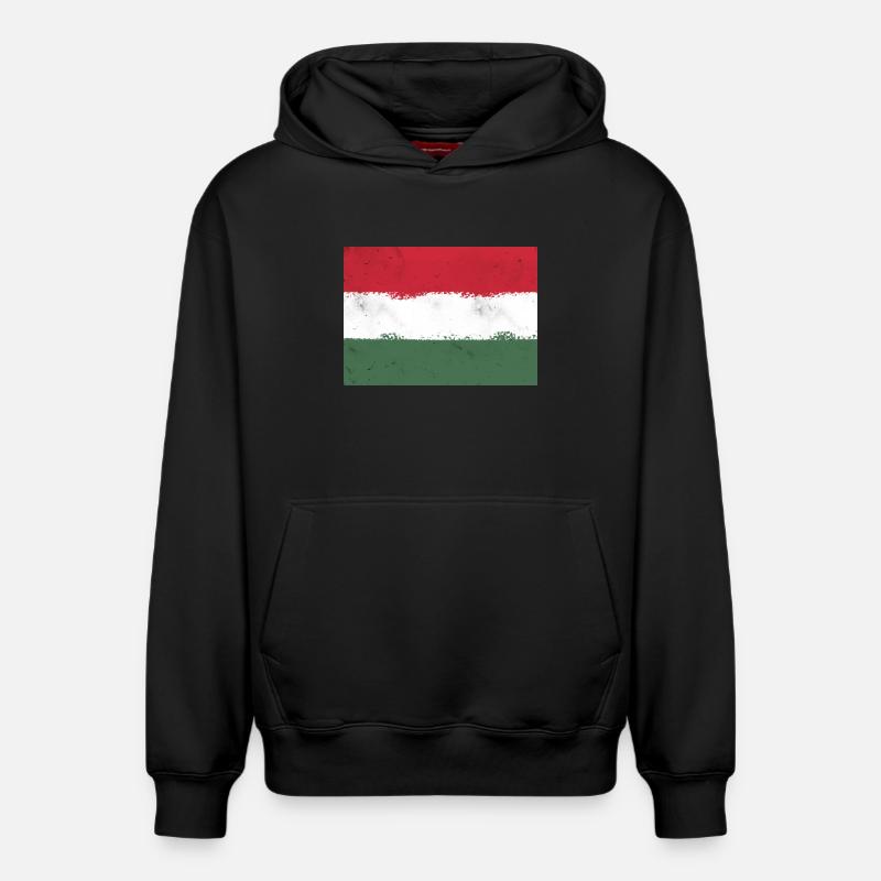 Drapeau de la Hongrie - Sweat à capuche unisexe décontracté en coton biologique – de SPREAD - noir