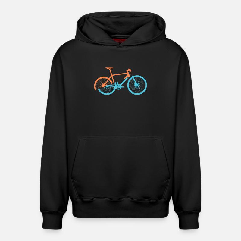 Conception dynamique du vélo - Sweat à capuche unisexe décontracté en coton biologique – de SPREAD - noir