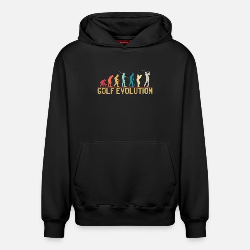 Golf Evolution Silhouette Design - Relaxed Unisex Organic Hoodie – von SPREAD - Schwarz
