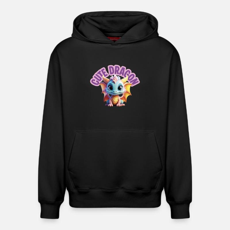 Dragon mignon - Sweat à capuche unisexe décontracté en coton biologique – de SPREAD - noir