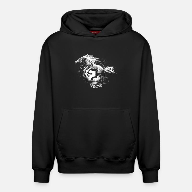 Sleipnir - Relaxed Unisex Organic Hoodie – von SPREAD - Schwarz