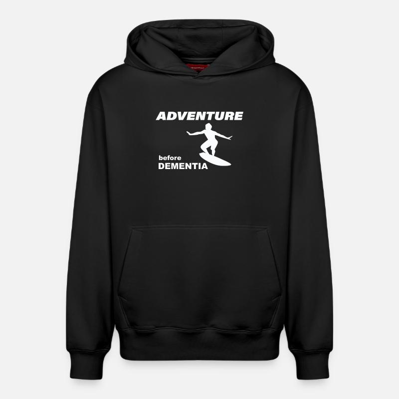 AVENTURE DE SURF - Sweat à capuche unisexe décontracté en coton biologique – de SPREAD - noir
