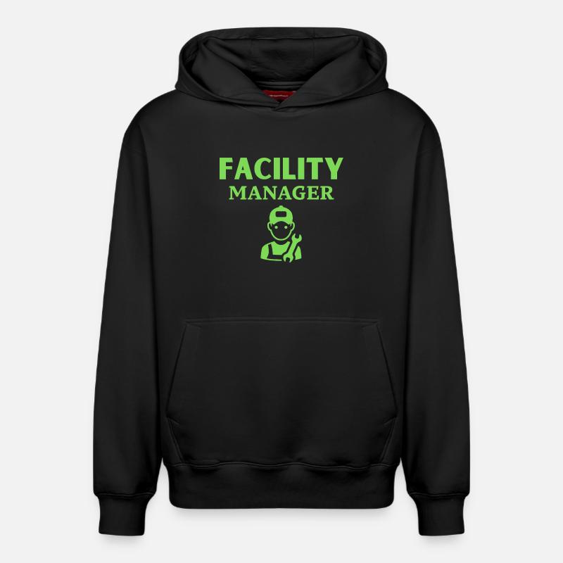Gestionnaire d’installations - Sweat à capuche unisexe décontracté en coton biologique – de SPREAD - noir