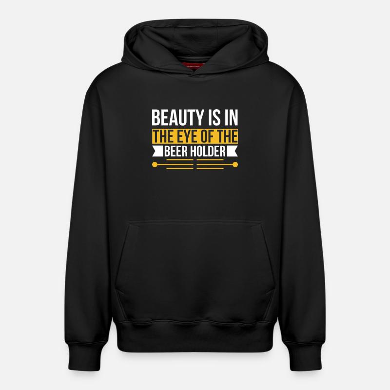 Porte-bière de beauté - Sweat à capuche unisexe décontracté en coton biologique – de SPREAD - noir