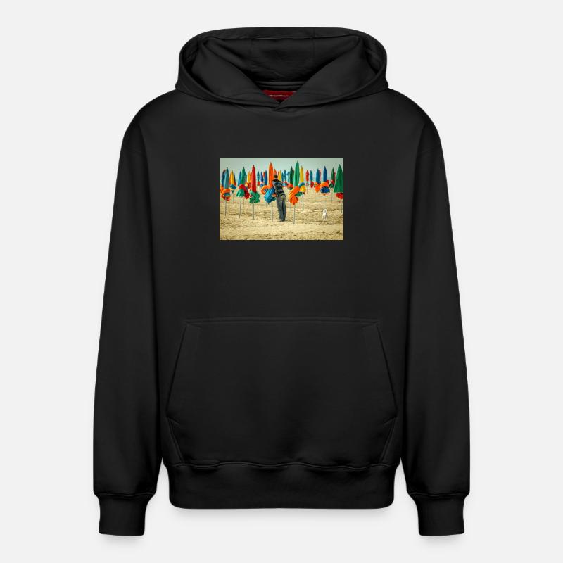 Sur la plage - Sweat à capuche unisexe décontracté en coton biologique – de SPREAD - noir
