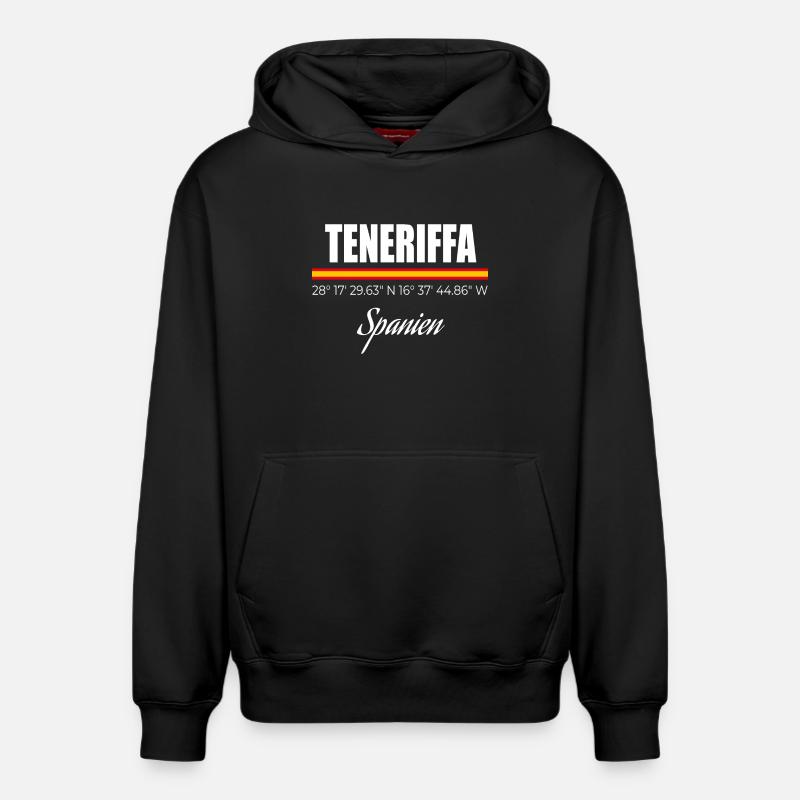 Ténérife - Sweat à capuche unisexe décontracté en coton biologique – de SPREAD - noir