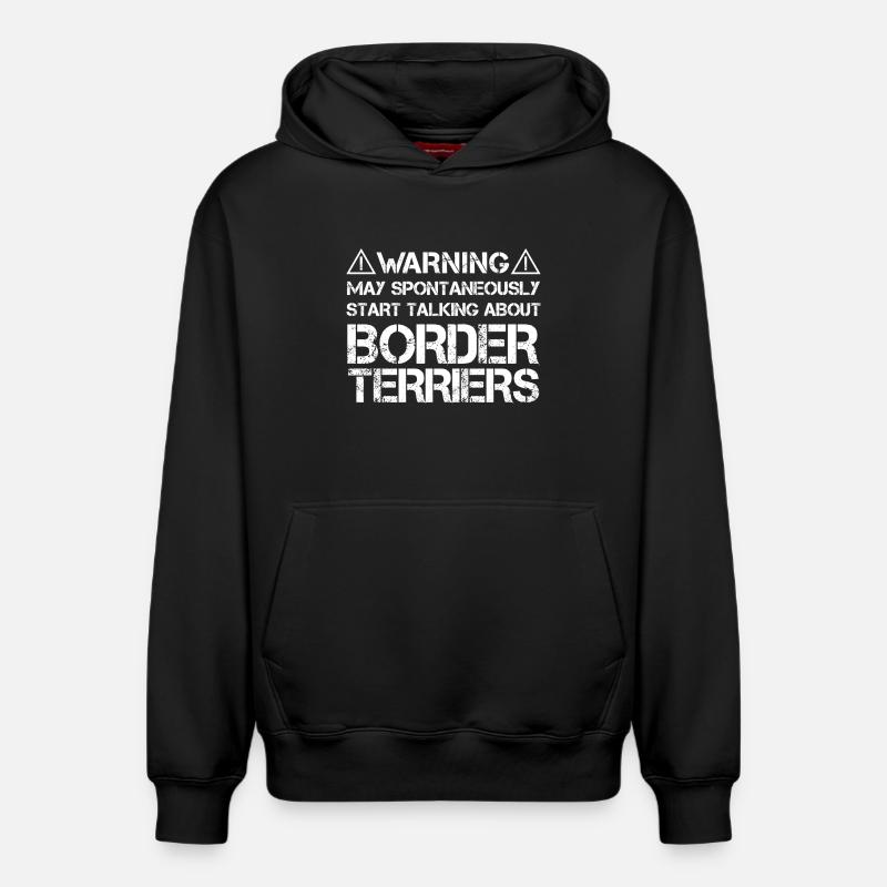 Border Terrier - Sweat à capuche unisexe décontracté en coton biologique – de SPREAD - noir
