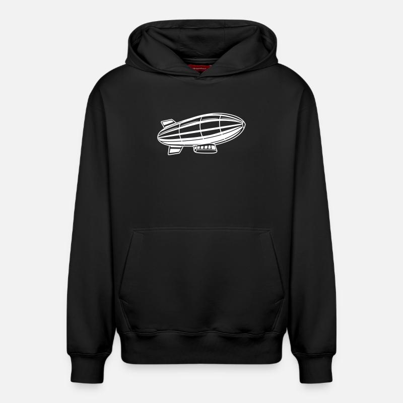 Silhouette de dirigeable Zeppelin - Sweat à capuche unisexe décontracté en coton biologique – de SPREAD - noir