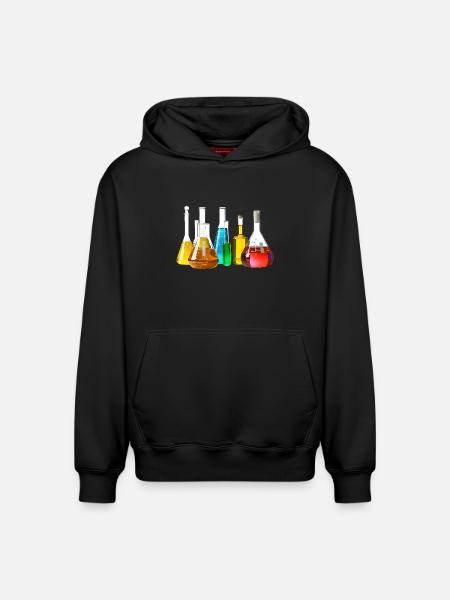 Bunte Laborgläser Kollektion - Relaxed Unisex Organic Hoodie – von SPREAD - Schwarz