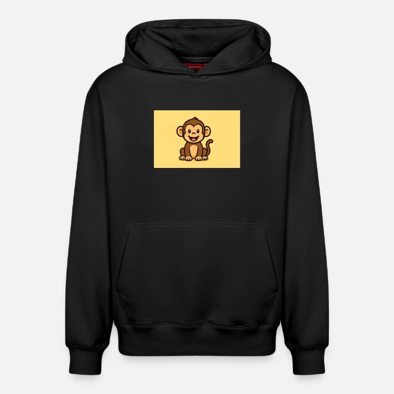Singe - Sweat à capuche unisexe décontracté en coton biologique – de SPREAD - noir