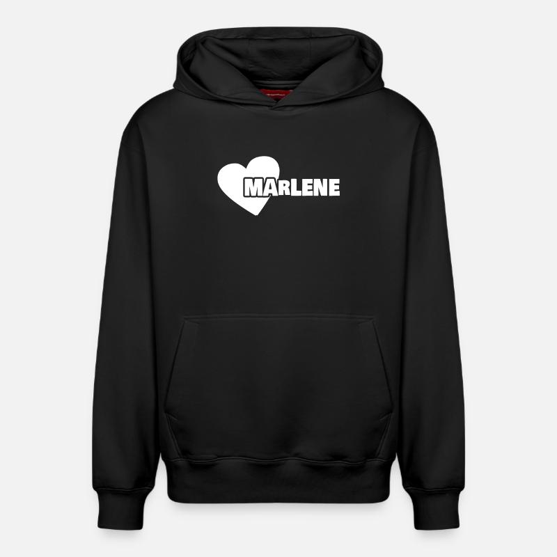Prénom Marlene - Sweat à capuche unisexe décontracté en coton biologique – de SPREAD - noir
