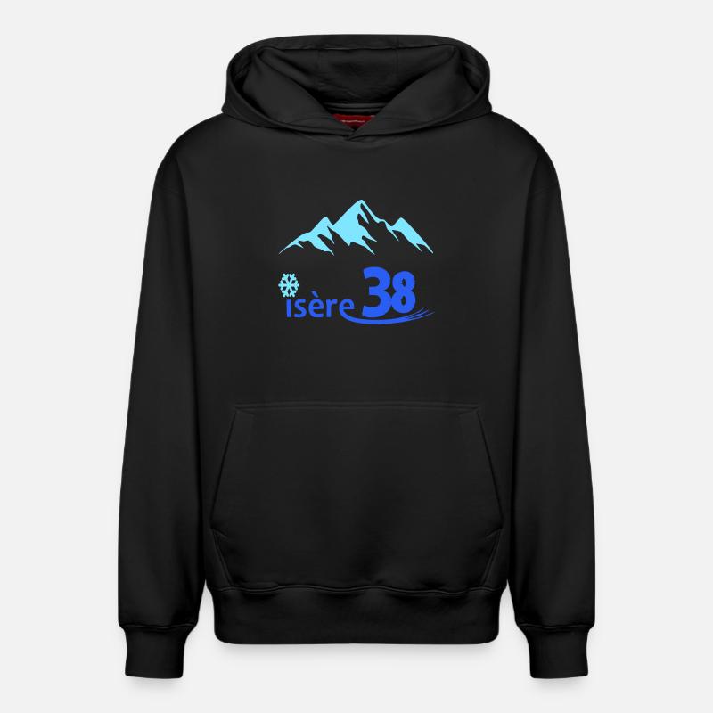 Logo Isère 38 - Sweat à capuche unisexe décontracté en coton biologique – de SPREAD - noir