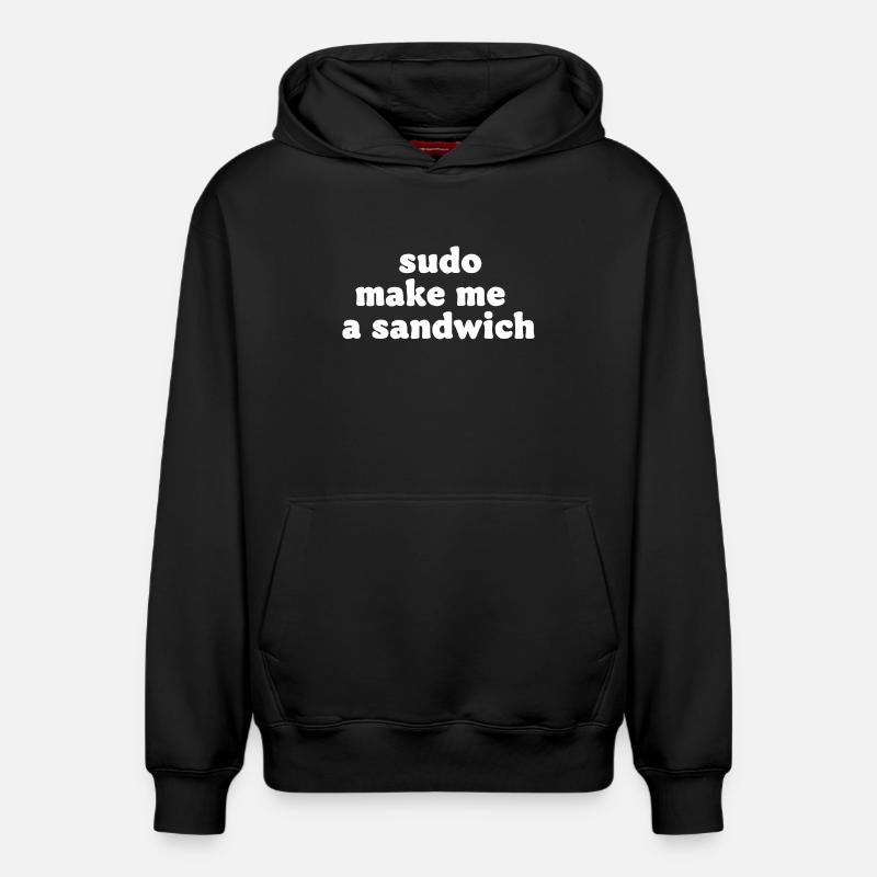 Sudo Commando Meme Sandwich - Sweat à capuche unisexe décontracté en coton biologique – de SPREAD - noir