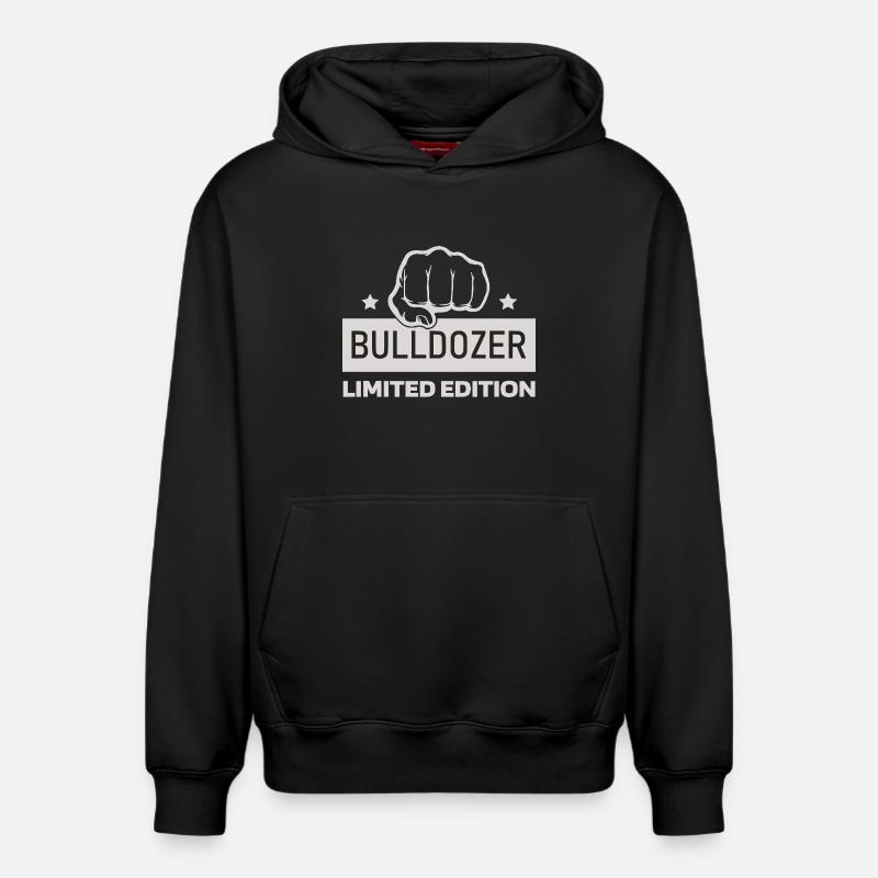 Bulldozer Faust Kraft Design – Bulldozer Limited - Sweat à capuche unisexe décontracté en coton biologique – de SPREAD - noir