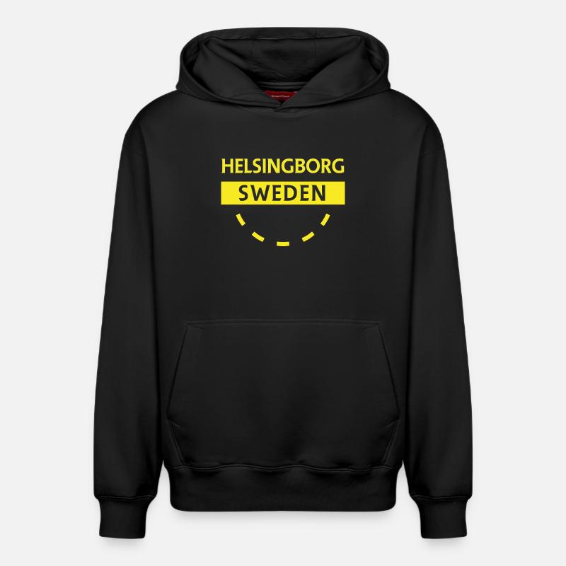 Helsingborg, Suède, Écusson - Sweat à capuche unisexe décontracté en coton biologique – de SPREAD - noir