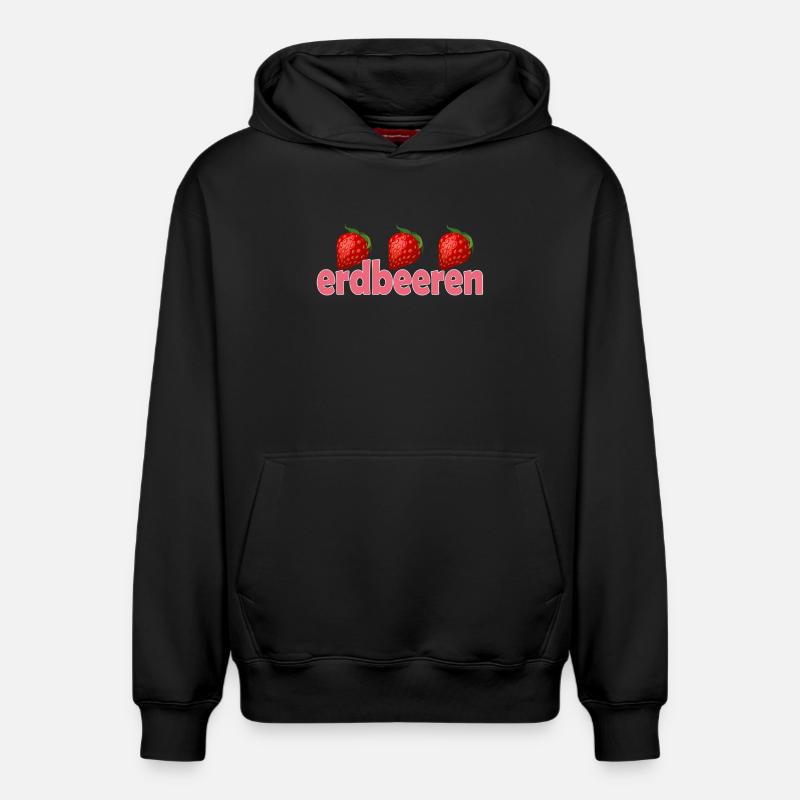 Fraises - Sweat à capuche unisexe décontracté en coton biologique – de SPREAD - noir