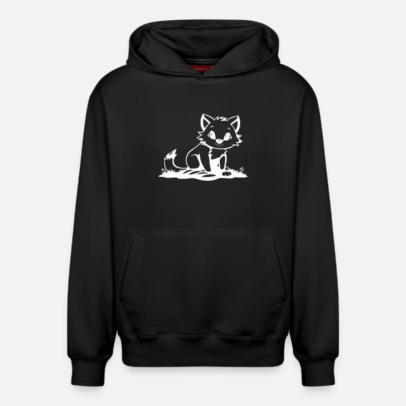Renard - Sweat à capuche unisexe décontracté en coton biologique – de SPREAD - noir