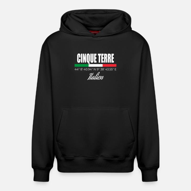 Cinque Terre - Sweat à capuche unisexe décontracté en coton biologique – de SPREAD - noir