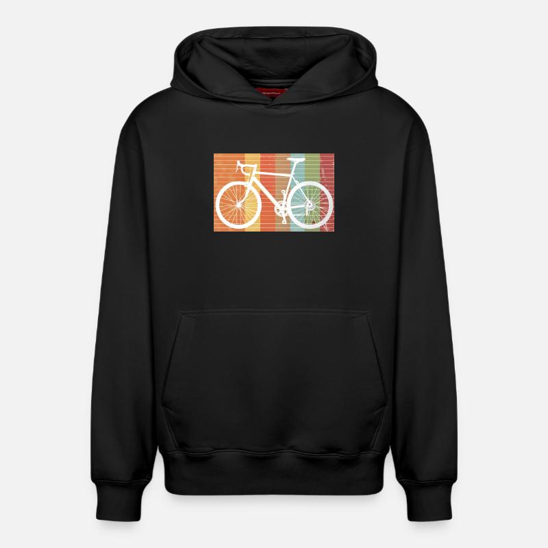 Retro Bicycle Silhouette de VTT - Sweat à capuche unisexe décontracté en coton biologique – de SPREAD - noir