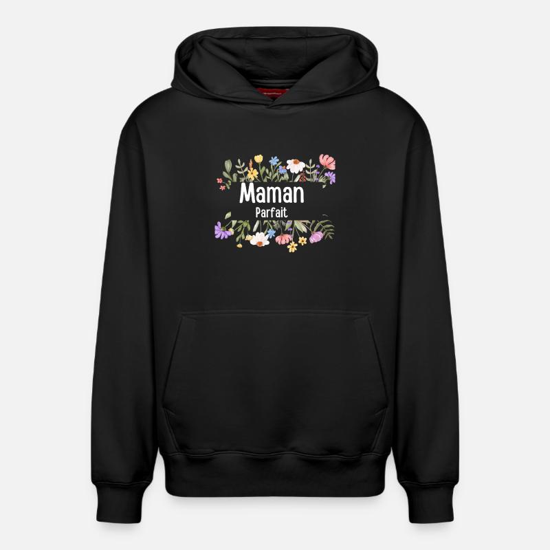 Perfekte Blumenmutter - Relaxed Unisex Organic Hoodie – von SPREAD - Schwarz