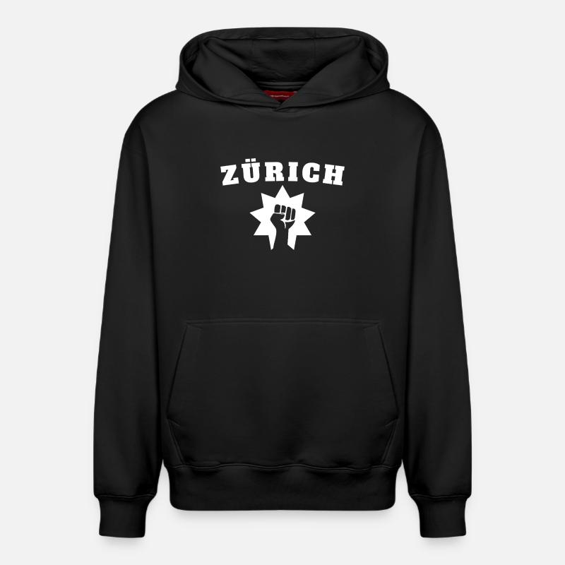 Zurich - Sweat à capuche unisexe décontracté en coton biologique – de SPREAD - noir