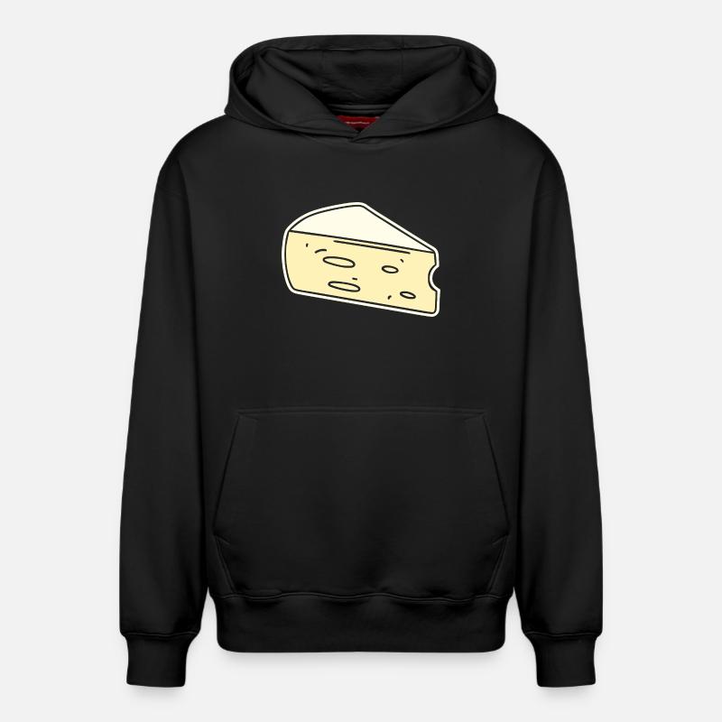 Humour fromage brie - Sweat à capuche unisexe décontracté en coton biologique – de SPREAD - noir