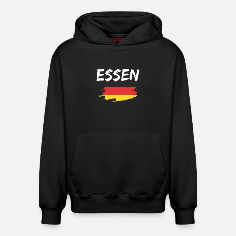Essen Allemagne Drapeau - Sweat à capuche unisexe décontracté en coton biologique – de SPREAD - noir
