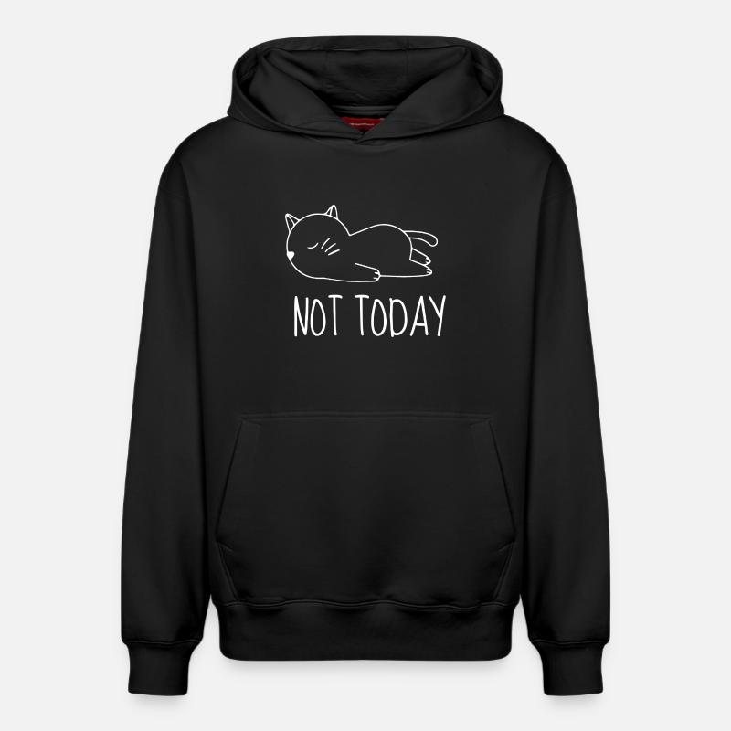 Not today chat humour  - Sweat à capuche unisexe décontracté en coton biologique – de SPREAD - noir