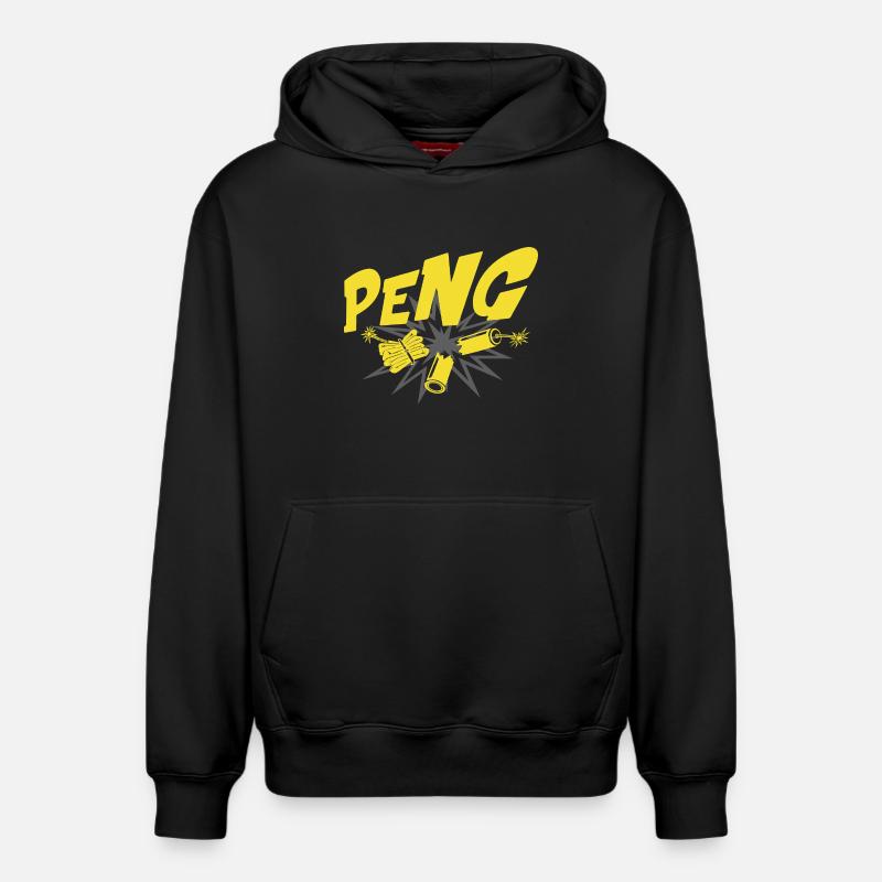 Motif explosion de Peng yellowbang - Sweat à capuche unisexe décontracté en coton biologique – de SPREAD - noir