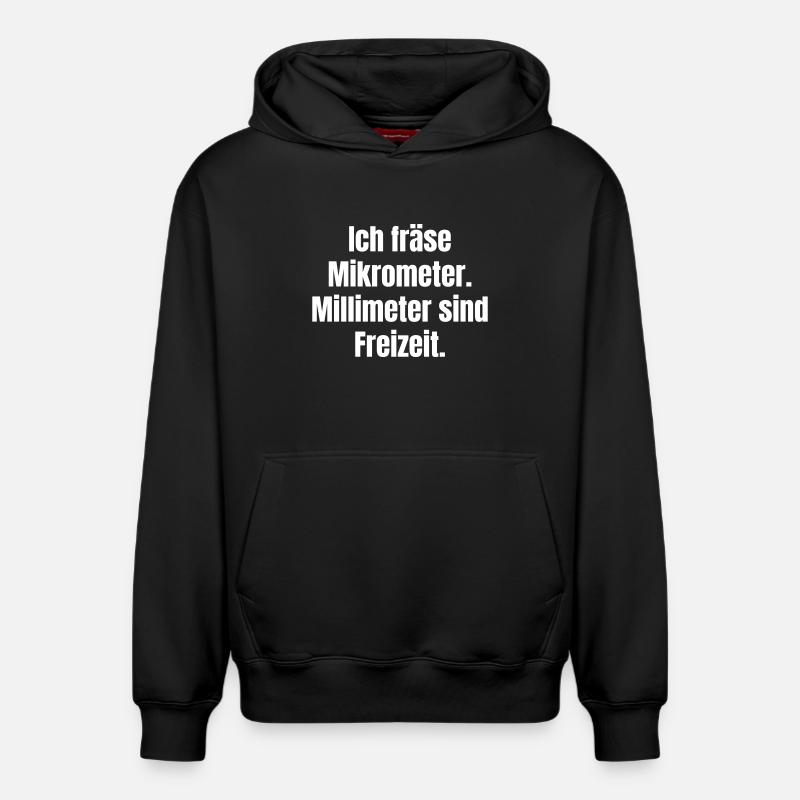 Mikrometer Freizeit Spruch - Relaxed Unisex Organic Hoodie – von SPREAD - Schwarz