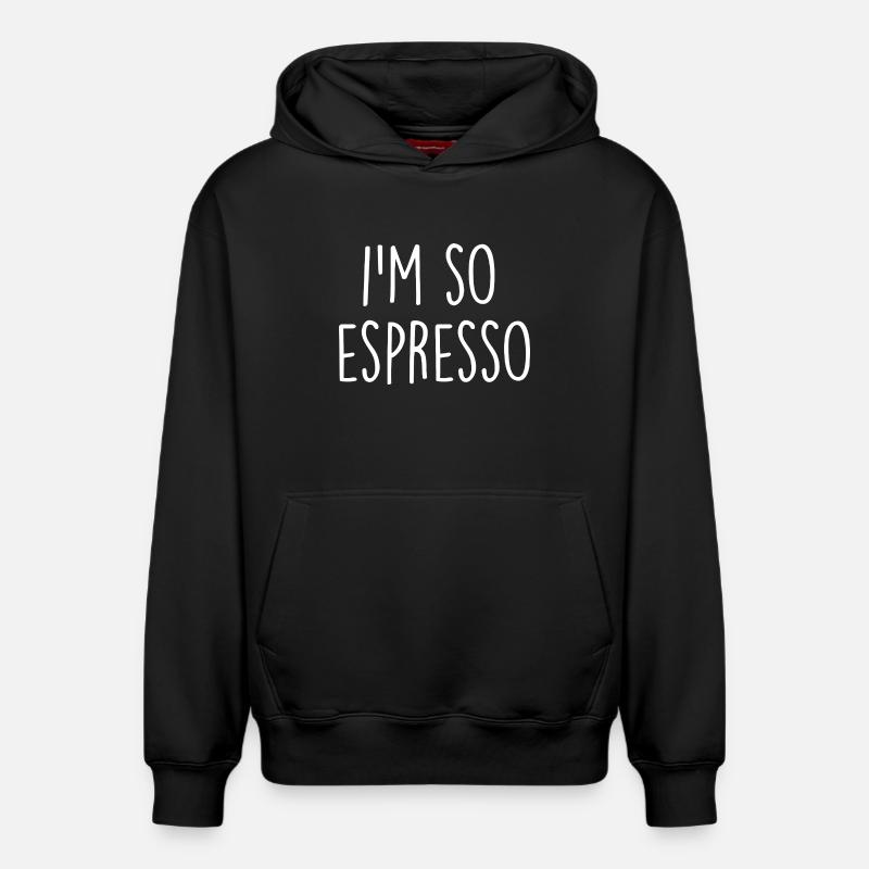 Café Espresso Kaffee - Sweat à capuche unisexe décontracté en coton biologique – de SPREAD - noir